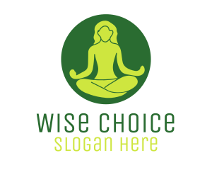 Woman Yoga Meditation logo design