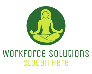 Woman Yoga Meditation logo design