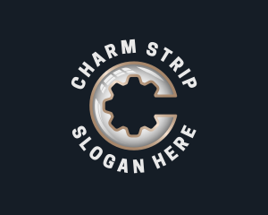 Industrial Cogwheel Gear Letter C logo design