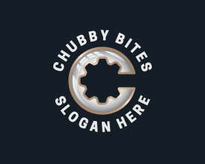 Industrial Cogwheel Gear Letter C logo design