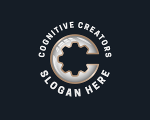 Industrial Cogwheel Gear Letter C logo design