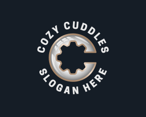 Industrial Cogwheel Gear Letter C logo design