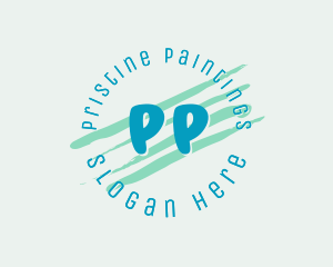 Paint Brush Strokes logo design