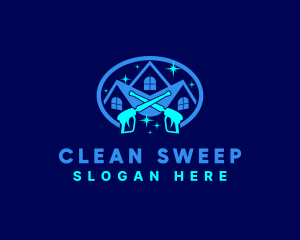 Clean Housekeeping Pressure Washer logo design