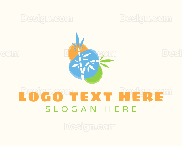 Colorful Bamboo Leaves Logo