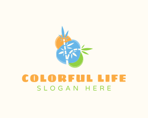 Colorful Bamboo Leaves logo design