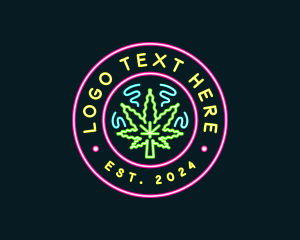 Marijuana Neon Cannabis logo