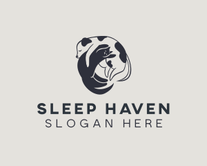 Cat Dog Sleeping logo design