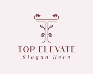 Luxury Vine Letter T logo design