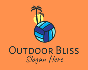 Summer Beach Volleyball logo design