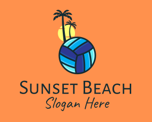 Summer Beach Volleyball logo design