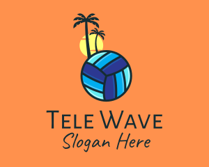 Summer Beach Volleyball logo design