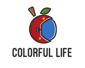 Colorful Apple Helmet logo design