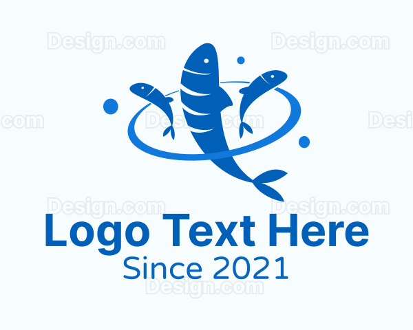 Blue Fish Sardine Logo