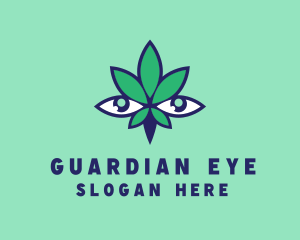 Cannabis Eye Leaf logo design