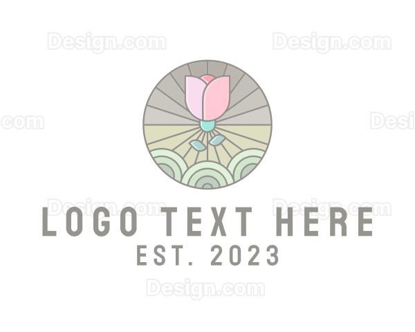 Intricate Flower Badge Logo