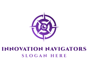 Purple Navigation Compass logo design