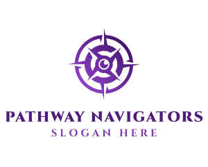 Purple Navigation Compass logo design