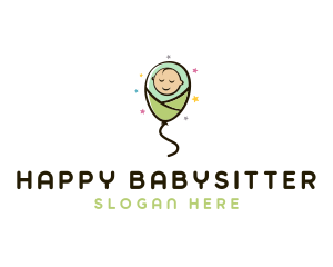 Baby Swaddle Balloon logo design