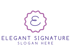 Feminine Cursive Stamp logo design