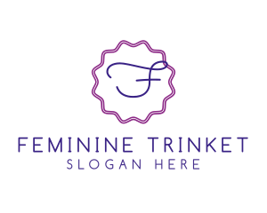 Feminine Cursive Stamp logo design