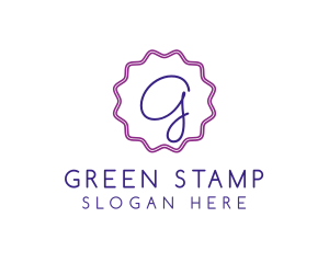 Feminine Cursive Stamp logo design