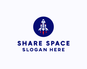 Rocketship Space Launch  logo design