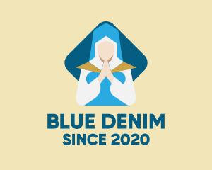 Blue Nun Praying logo design