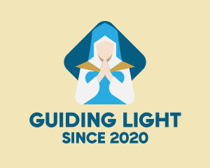 Blue Nun Praying logo design