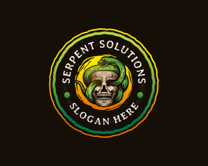 Skull Snake Death logo design