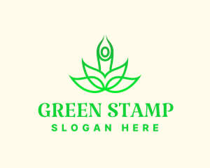 Green Eco Lotus Yoga logo design