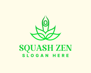 Green Eco Lotus Yoga logo design