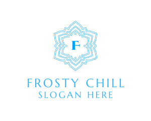 Winter Frosty Snowflake logo design