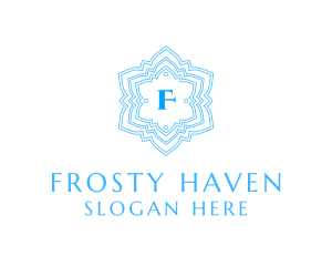 Winter Frosty Snowflake logo design