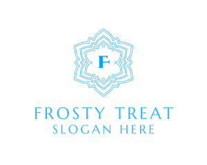 Winter Frosty Snowflake logo design