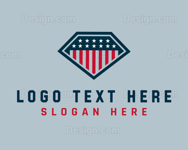 Diamond American Flag Logo