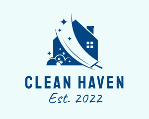 Blue House Cleaning  logo design