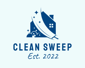 Blue House Cleaning  logo design