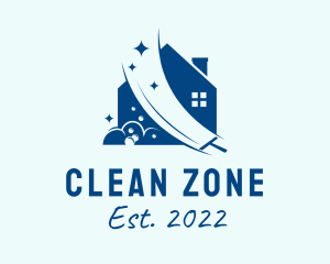 Blue House Cleaning  logo design