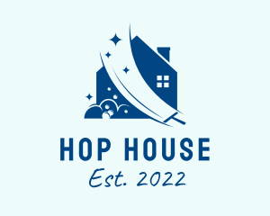 Blue House Cleaning  logo design