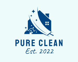 Blue House Cleaning  logo design