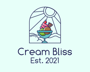 Summer Ice Cream Sundae logo design