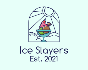 Summer Ice Cream Sundae logo design