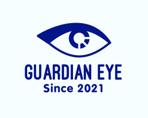 Blue Contact Lens Eye logo design