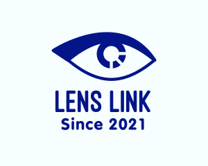 Blue Contact Lens Eye logo design