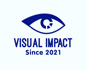 Blue Contact Lens Eye logo design