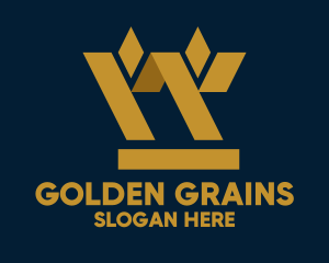 Golden Geometric Barley logo design