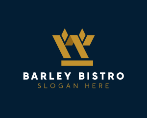 Golden Geometric Barley logo design