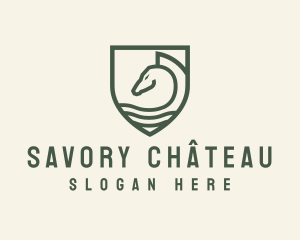 Horse Equestrian Shield logo design