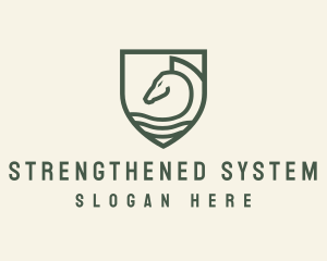 Horse Equestrian Shield logo design